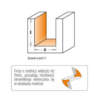 Frez prosty seria krótka D=5 I=12 L=50,8 S=8, CMT 911.050.11