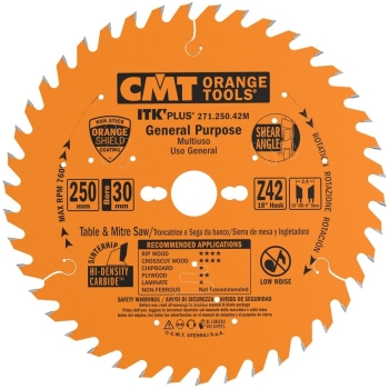 D=250 F=30 Z=42 Ultra cienka piła do ciecia uniwersalnego w tym do elektronarzędzi CMT, 271.250.42M