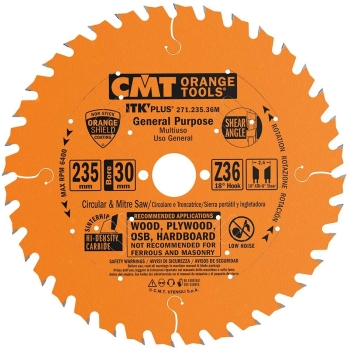 D=235 F=30 Z=36 Ultra cienka piła do ciecia uniwersalnego w tym do elektronarzędzi CMT, 271.235.36M
